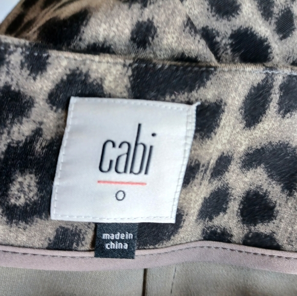 CAbi Womens Brown Black Leopard Animal Print Pencil Skirt Knee Length Size 0 - Picture 9 of 9